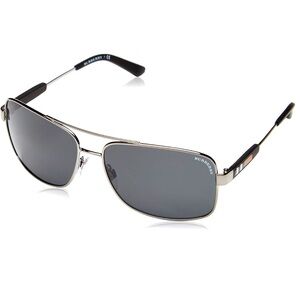Burberry Black and Silver Aviator Sunglasses